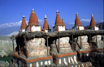 Chortens near Tangbe